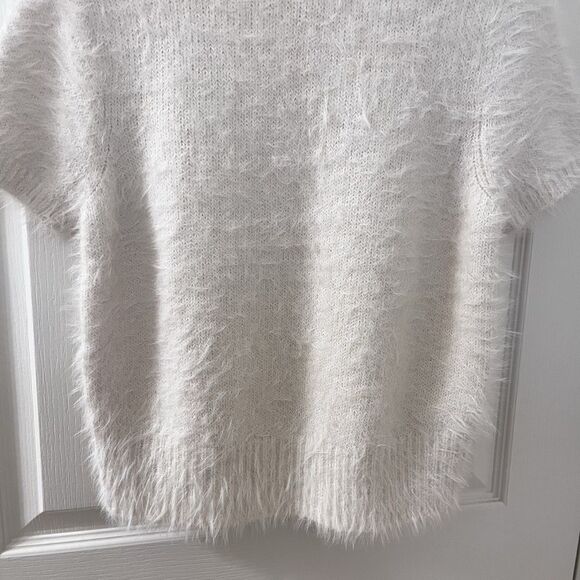 Free People Short Sleeve Sweater Top Off-White Women's Size Large - Picture 5 of 12